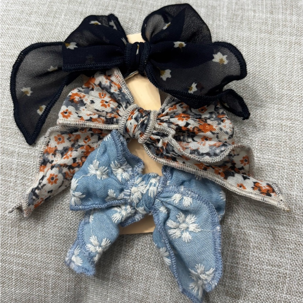 Charming Floral Bow Hair Clips Set for Kids